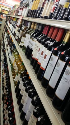 Wine selection on display inside Liquor Castle